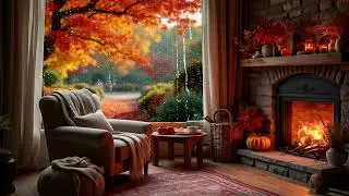 Cozy Autumn Cottage &ndash; Fireplace & Rain Sounds 🌙🍁 8 Hours 4K