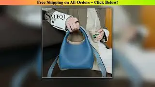 TOGO Cowhide Bucket Bag With Niche Design Color Blocking Luxury Designer Single Shoulder Diagonal