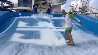 Flow Rider on Cruise Ship- Old Guy Shredding.