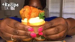 FRIED CHICKEN CORN MUFFIN APPETIZER 먹방 MUKBANG + RECIPE