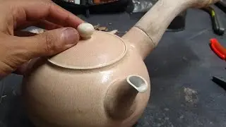 Wood handles for larger teapots. 