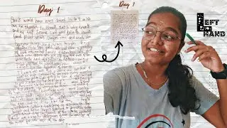 Writing with my left hand😳 | Writing with non-dominant hand for 7 days😌 | 7 days challenge🥳