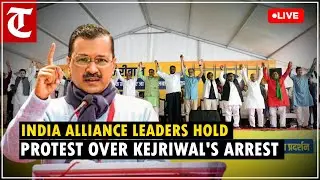 INDIA alliance leaders hold protest over Delhi CM Kejriwal's health, illegal arrest at Jantar Mantar