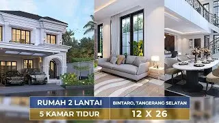 DESAIN RUMAH KLASIK 2 LANTAI DI BINTARO, TANGERANG SELATAN !! DALEMNYA LEGA BANGET !! - JASA DESAIN
