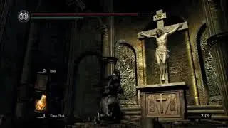 Templar Knight Prays Before a Catholic Altar in a Church in Dark Souls