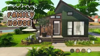 Modern Family House 🤎💚 The Sims 4 Speed Build