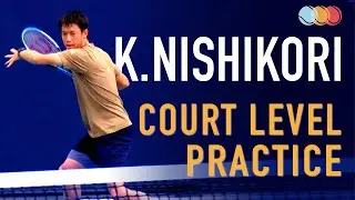 Kei Nishikori - Court Level Practice [240fps]