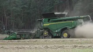 JOHN DEERE X9 1000 am Weizen dreschen / Abfahrer JOHN DEERE 6250R mit HORSCH Titan 34 UW / SOUND  4K