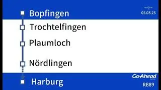 Ansage bis Harburg Linie RB89 Go-Ahead Bayern