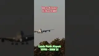 Qatar Airways Airbus A380 Lands Perth Airport -YPPH RNW21 #shorts @AussieJetSetter