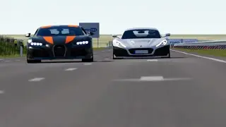 Rimac Nevera vs Bugatti Chiron Super Sport 300+ at Palanaga Circuit