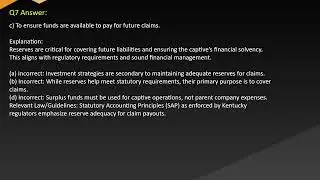 Kentucky Captive Insurance Exam Free Practice Questions