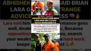 Brian Lara Gives Abhishek Sharma A Strange Advice On Success#abhishek#news