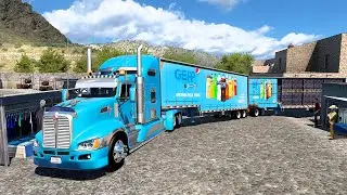 Doble tráiler De PEPSI | Kenworth T660 Carretera Peligrosas Mapa de México American Truck Simulator