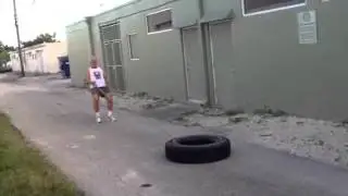 Tire rows followed by tire drags