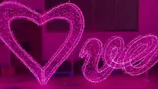 Valentines&lsquo; Day outdoor pink LED light decoration