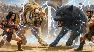 🔥⚔️ Golden Tiger vs Black Wolf The Most Savage Clash of the Wild! 🐯🐺💥