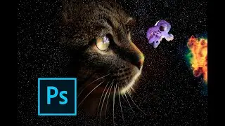 Modos de fusión, gato cósmico con Photoshop