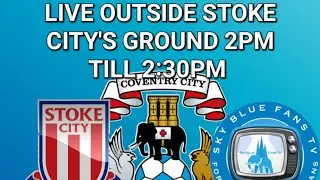 SBFTV Match-day Live Pre match Fans chat outside Stoke City's Ground.