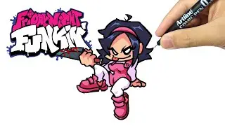 How to draw Nene fnf, How to draw friday night funkin characters.