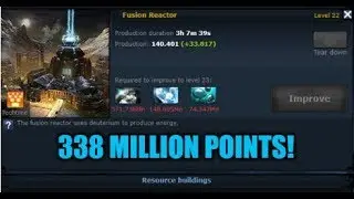 OGame :- Fusion Reactor Setup (Miner With 338 Million Points) Extra Deut + No Sats Needed!