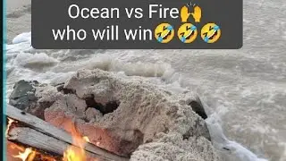 Ocean vs Fire🤣🤣 #fun #fishing #beach #funny #delicious #food #camping #australia #food #fire #ocean 