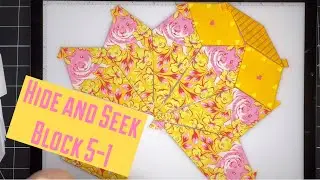 Hide and seek English paper piecing pattern, cutting and basting block 5-1, slow stitching EPP