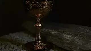 REPLICARTZUS Gold Plated Brass Vintage Roman King Arthur Chalice Goblet Cup 8 Oz Wine Drinking Glass