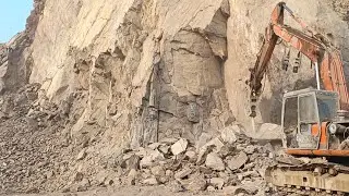 EXCAVATOR POWER: Breaking a Hill like a Pro!&rdquo; #excavators #stonemachinery #jcb #mining #drilling