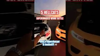 5 Hellcats CRAZY Supercharger Whine #hellcat #supercharger #srt