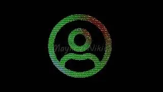 Icon user circle is made up of LED square shapes that shimmer and flicker. There are black dead d...