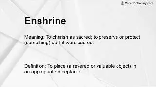 Enshrine Meaning