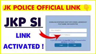 JKSSB Sub Inspector Official Notification Out : Answer Key Link Activated | JKP SI Result 2023