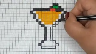 DIY Handmade Drawing Pixel Art | Happy New Year Champagne Glass 2024 | Draw with Me