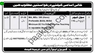 Tarbella Cantonment Teaching Jobs 2023 At Garrison HRDC || Govt Jobs in Pakistan || Online Jobs