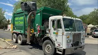 Small WM Waste Management Pete 320 McNeilus ZR Side Loader Garbage Truck on Cool Carts