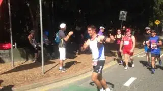 Mark finishing the Mount Cootha 