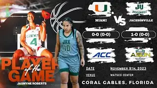 Miami vs Jacksonville | NCAA Women's Basketball | 11.9.23