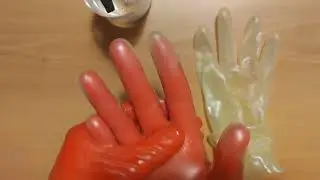 Request - Red Temu gloves and clear condom gloves layering