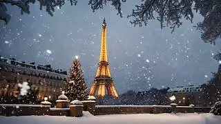 A Magical Snowy Christmas in Paris | Eiffel Tower Winter Wonderland | 4K