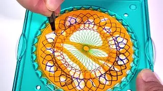 Magical patterns are created with the orange Spirograph stencil!