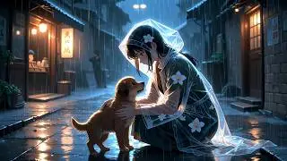 Rescued a dog in the rain while coming back to home 🐶🏡 | Ghibli style