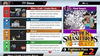 Super Smash Bros Ultimate Minecraft Steve Move List & Tips!