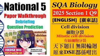 SQA National 5 Bio│2025 MC Q9│mitosis 有絲分裂│telophase 末期│Faith Education {雙語Bilingual}