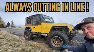 Hustle on the HotRod,  but Butter Jeep is in the way!.