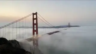 Low fog Sunrise at Golden Gate Bridge