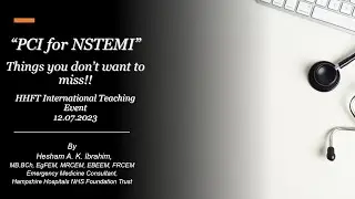 PCI for NSTEMI (The 1st case - The unstable NSTEMI)