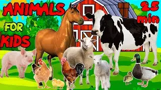 🐑🐄 Farm Animals for Kids - Learn Animal Sounds and Names 🐎🍭