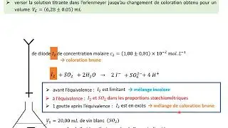 1ère spé : correction titrage du dioxyde de soufre dans un vin