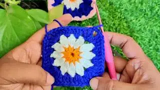 Crochet Daisy Granny Square Tutorial 🌼 | Easy Flower Pattern for Keychains, Bags & More!